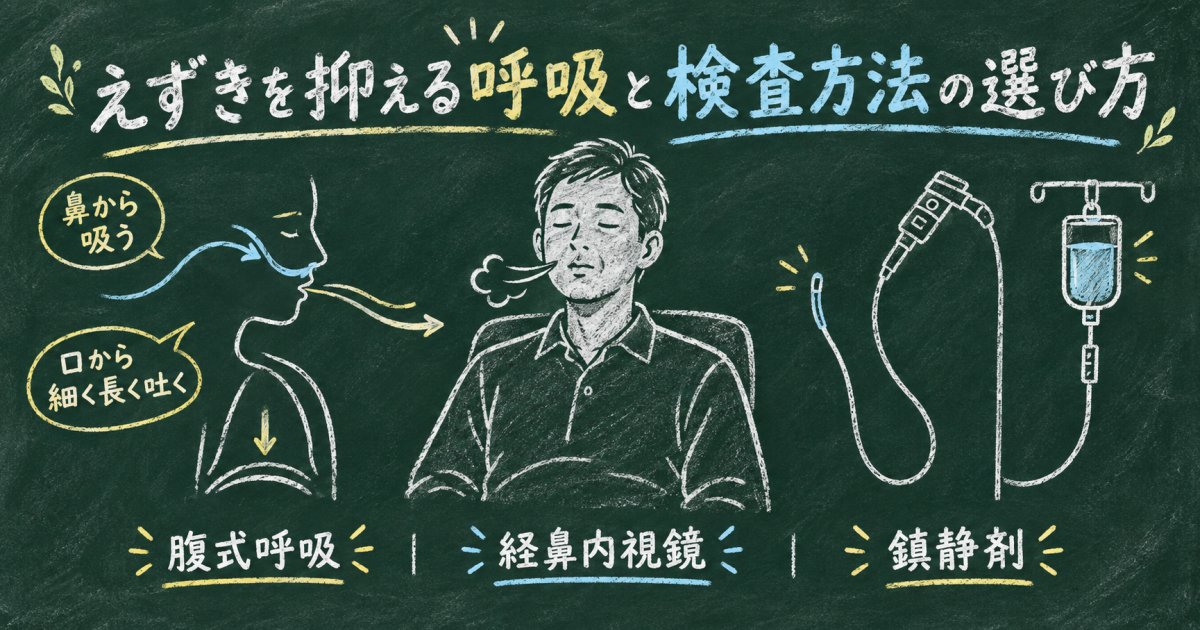 胃カメラの吐き気が怖い方へ｜えずきを抑える呼吸法と鎮静剤の選び方