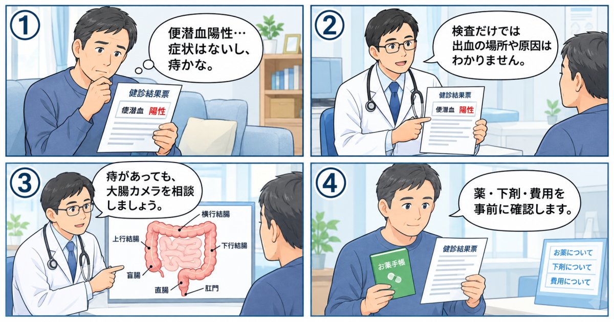 便潜血陽性で症状なし、痔でも大腸カメラは必要？50代の判断